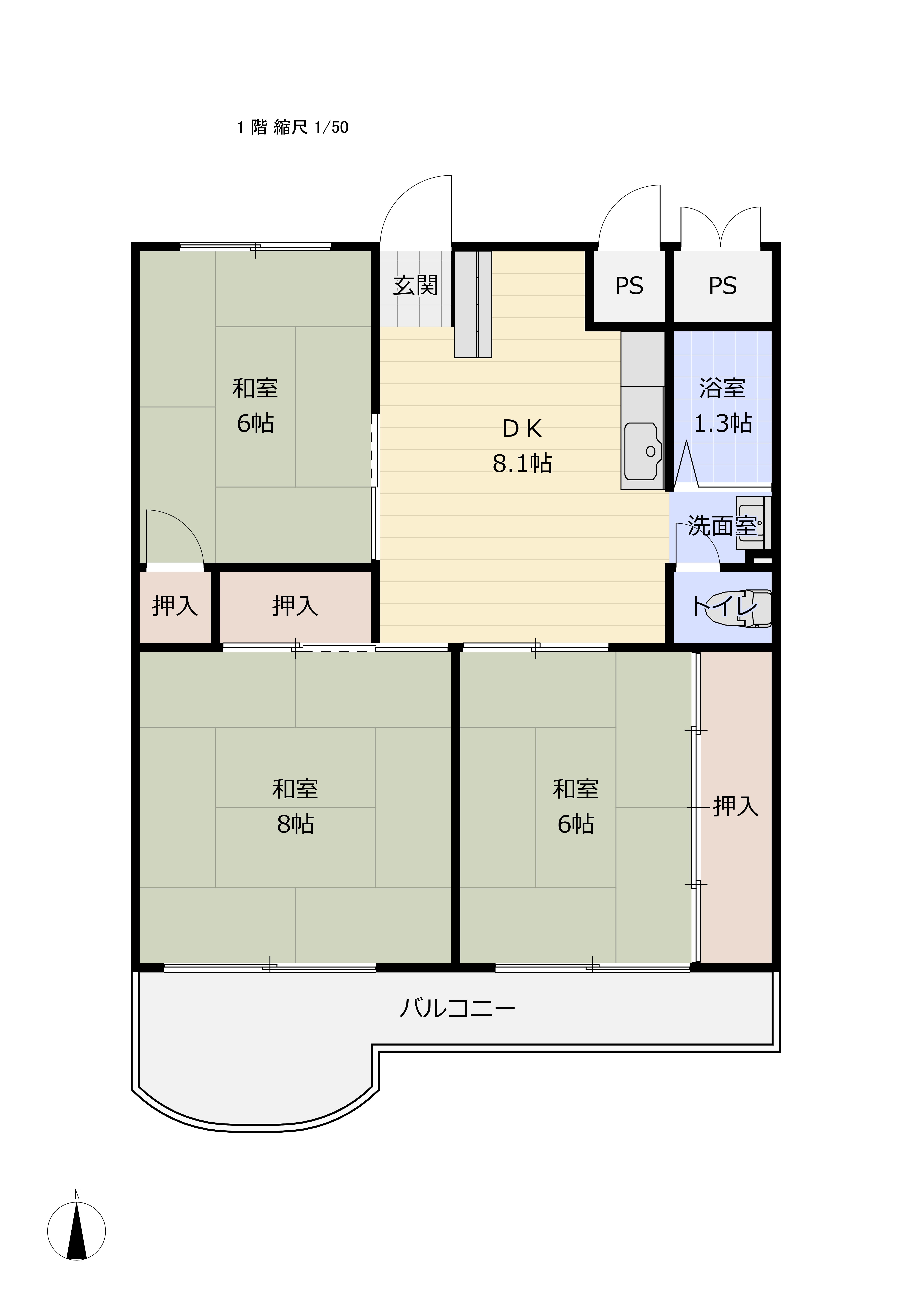 山科団地D棟間取り
